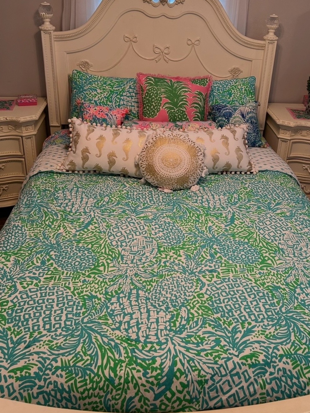 Lilly Pulitzer Pottery Barn Teen,  “Home Slice” Full / Queen comforter & 2 shams